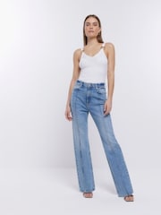 River Island White Rib Hardware Vest - Image 3 of 6