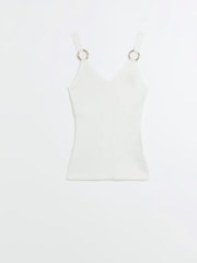 River Island White Rib Hardware Vest - Image 5 of 6