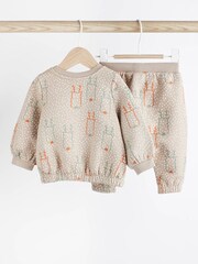 Neutral Reindeer Cosy Baby Sweatshirt & Joggers 2 Piece Set (0mths-2yrs) - Image 2 of 7