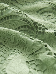Green Broderie Mini Dress - Image 6 of 6