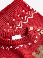 Red Reindeer Baby Knitted Jumper And Leggings Set (0mths-2yrs) - Image 4 of 9