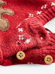 Red Reindeer Baby Knitted Jumper And Leggings Set (0mths-2yrs) - Image 7 of 9