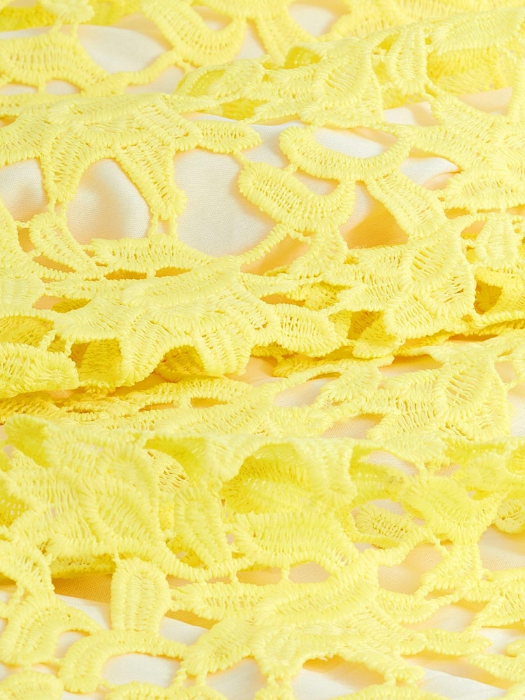 Yellow Strappy Lace Midi Dress - Image 6 of 6