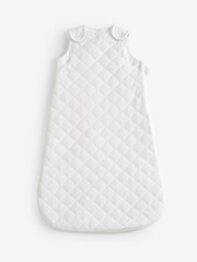 White Quilted 2.5 Tog Baby 100% Cotton Sleep Bag - Image 7 of 8