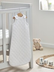 White Quilted 2.5 Tog Baby 100% Cotton Sleep Bag - Image 8 of 8