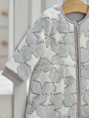 Grey Stars 2.5 Tog Fleece Supersoft Baby Sleep Bag - Image 4 of 5