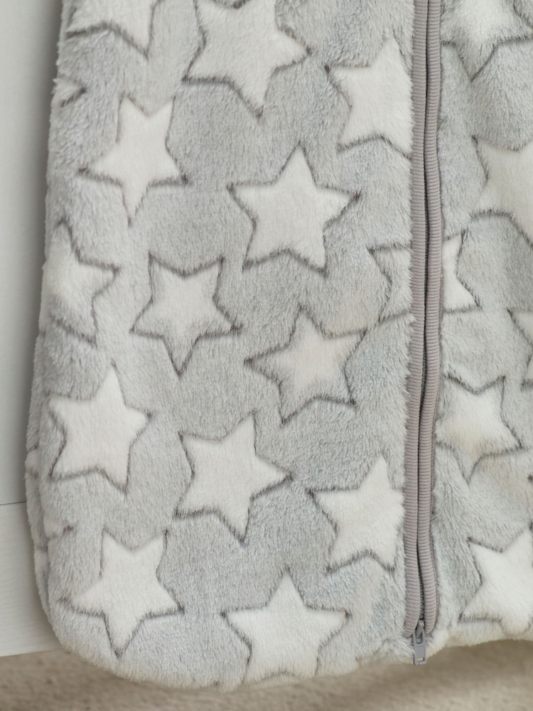 Grey Stars 2.5 Tog Fleece Supersoft Baby Sleep Bag - Image 5 of 5