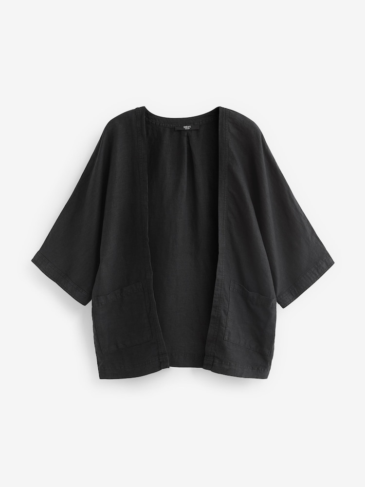 Black 100% Linen Jacket - Image 5 of 6