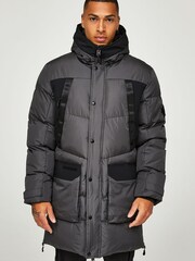 Zavetti Canada Grey Everno Longline Puffer Jacket - Image 1 of 7
