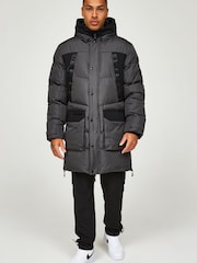 Zavetti Canada Grey Everno Longline Puffer Jacket - Image 3 of 7