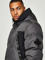 Zavetti Canada Grey Everno Longline Puffer Jacket - Image 5 of 7