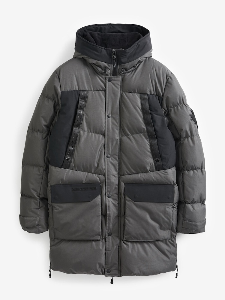 Zavetti Canada Grey Everno Longline Puffer Jacket - Image 7 of 7
