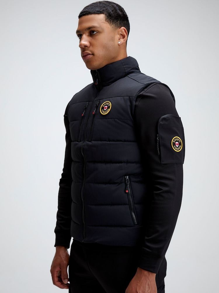 Черный - Zavetti Canada Mens Oshawa 3.0 Tech Puffer Gilet - Image 2 of 7
