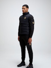 Черный - Zavetti Canada Mens Oshawa 3.0 Tech Puffer Gilet - Image 5 of 7