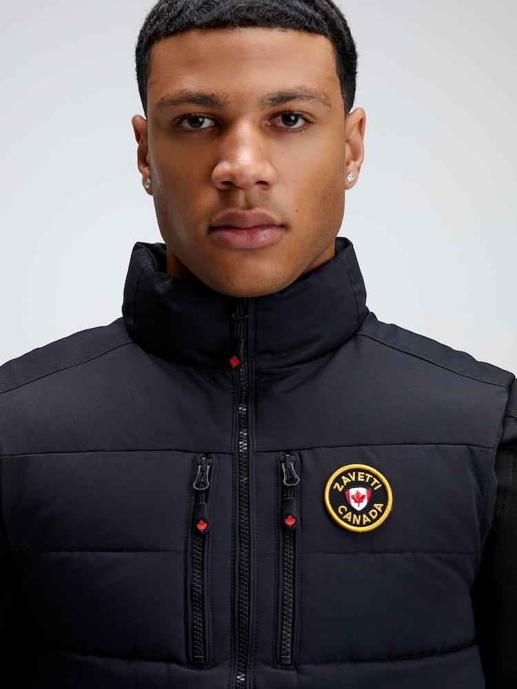 Zwart - Zavetti Canada Mens Oshawa 3.0 Tech Puffer Gilet - Image 6 of 7