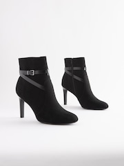 Black Regular/Wide Fit Forever Comfort® Buckle Detail Heeled Ankle Boots - Image 3 of 7