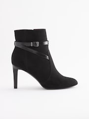 Black Regular/Wide Fit Forever Comfort® Buckle Detail Heeled Ankle Boots - Image 4 of 7