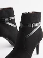 Black Regular/Wide Fit Forever Comfort® Buckle Detail Heeled Ankle Boots - Image 6 of 7