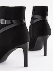 Black Regular/Wide Fit Forever Comfort® Buckle Detail Heeled Ankle Boots - Image 7 of 7