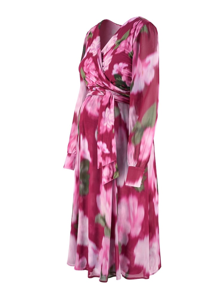 Seraphine Red Wrap Combo Dress - Image 7 of 7
