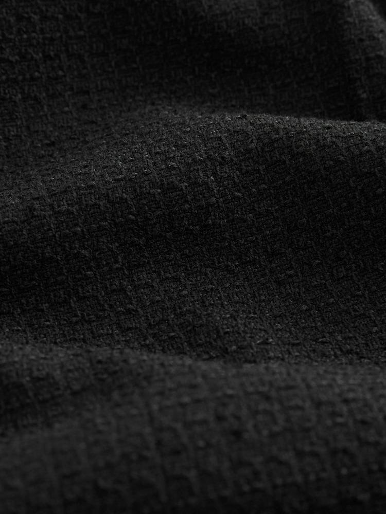 Black Premium Button Detail Wide Turn-Up Trousers - Image 11 of 11