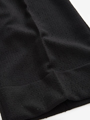 Black Premium Button Detail Wide Turn-Up Trousers - Image 5 of 11
