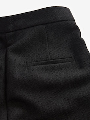 Black Premium Button Detail Wide Turn-Up Trousers - Image 8 of 11