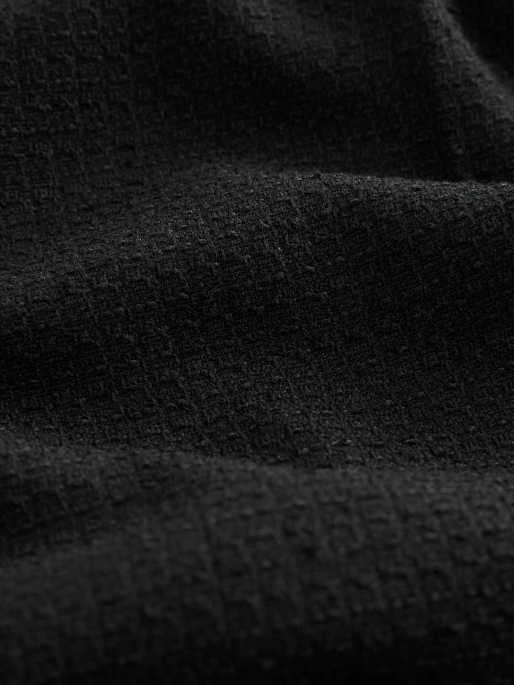 Black Premium Button Detail Wide Turn-Up Trousers - Image 9 of 11