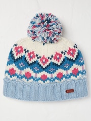 FatFace Blue Isla Fairilse Bobble Hat - Image 1 of 2