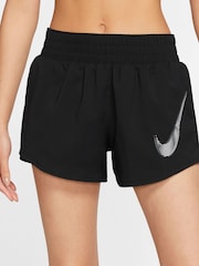 Schwarz - Nike Dri-fit One Swoosh Lauf-Shorts mit mittelhohem Bund - Bild 1 von 4