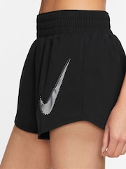 Schwarz - Nike Dri-fit One Swoosh Lauf-Shorts mit mittelhohem Bund - Bild 3 von 4
