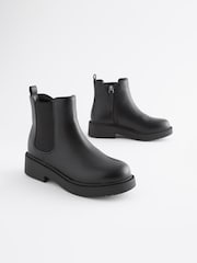 Matt Black Standard Fit (F) Chunky Chelsea Boots - Image 1 of 6