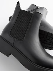 Matt Black Standard Fit (F) Chunky Chelsea Boots - Image 5 of 6