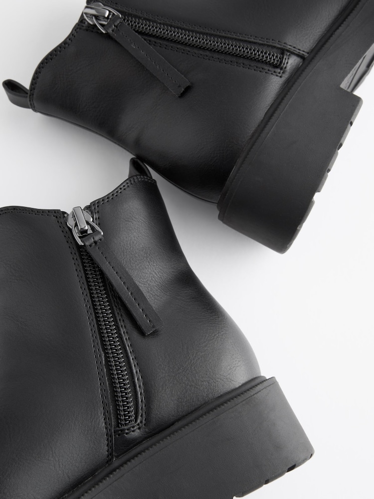 Matt Black Standard Fit (F) Chunky Chelsea Boots - Image 6 of 6 Matt Black Standard Fit (F) Chunky Chelsea Boots - Image 6 of 6