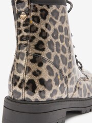 Leopard Print Standard Fit (F) Warm Lined Lace-Up Boots - Image 11 of 11