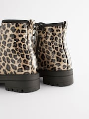 Leopard Print Standard Fit (F) Warm Lined Lace-Up Boots - Image 9 of 11