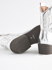 srebrna (barva); srebro - Kavbojski škornji s peto Metallic Western - Slika 8 iz 8