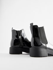 Black Patent Standard Fit (F) Chunky Chelsea Boots - Image 4 of 5