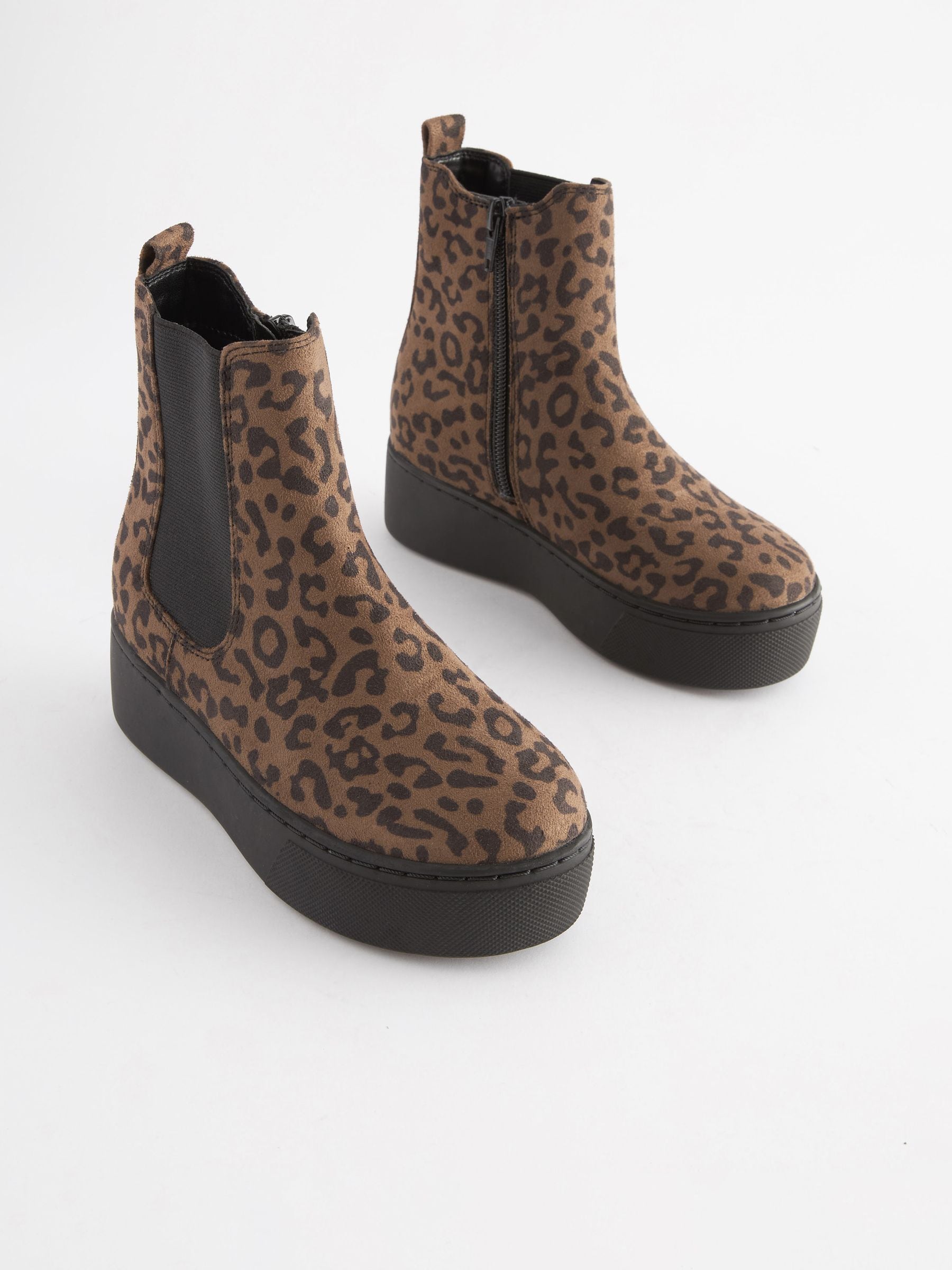 Tan and leopard print chelsea boots hot sale