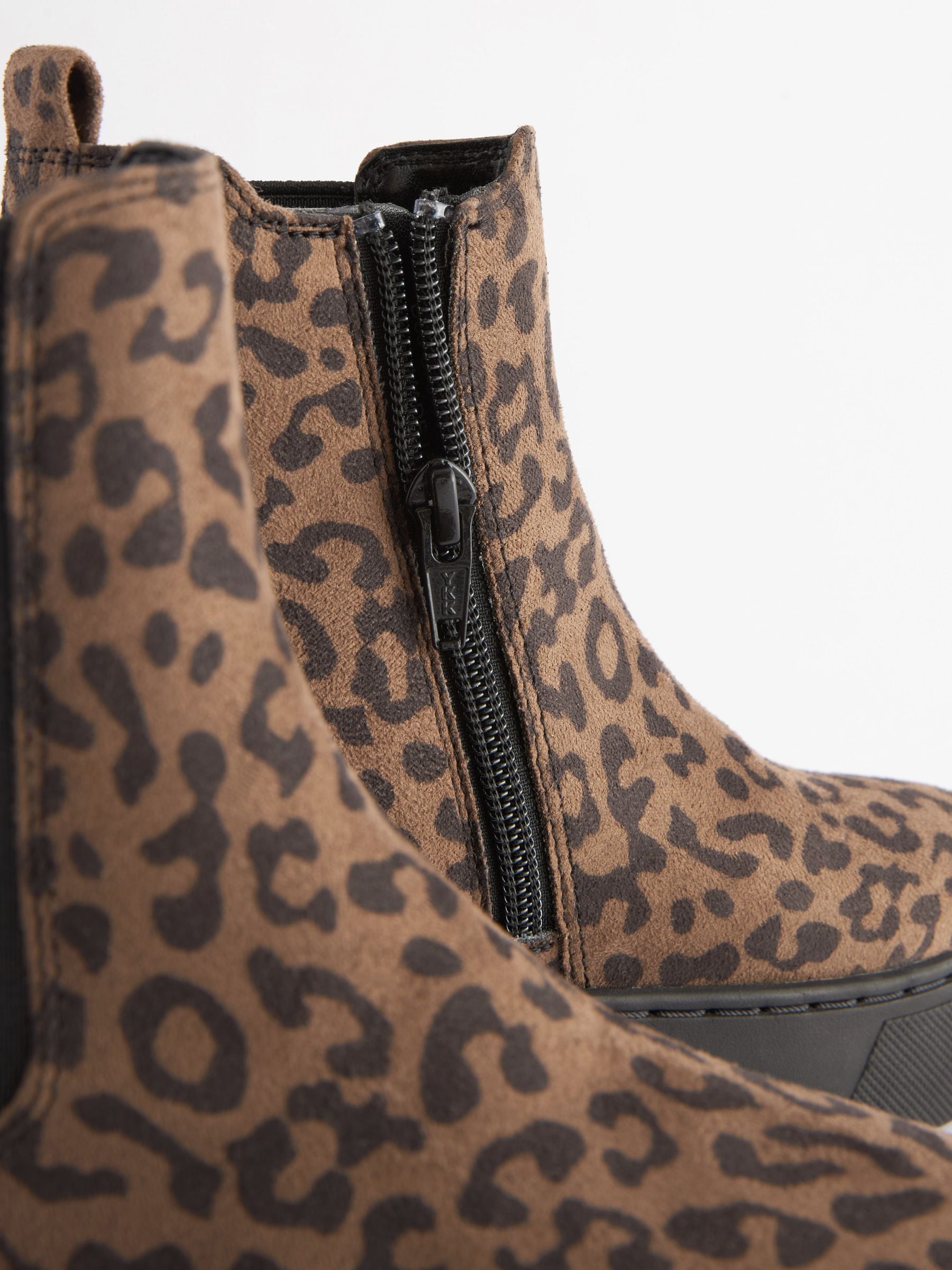 Buy Tan Brown Animal Print Chunky Chelsea Boots from Next Luxembourg