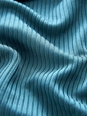 Teal Blue Premium Asymmetric Drape Top - Image 3 of 6