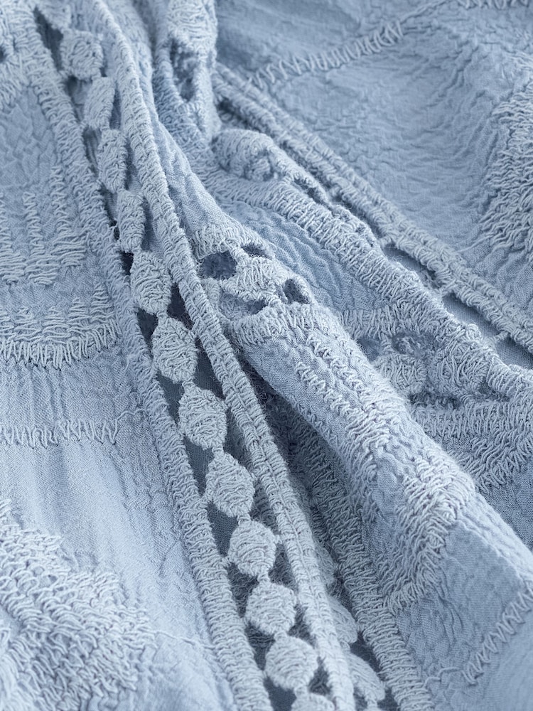 Blue Crochet Longline Kimono Cover-Up - Image 6 of 6