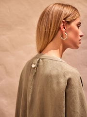 Khaki Green 100% Linen Jacket - Image 5 of 8