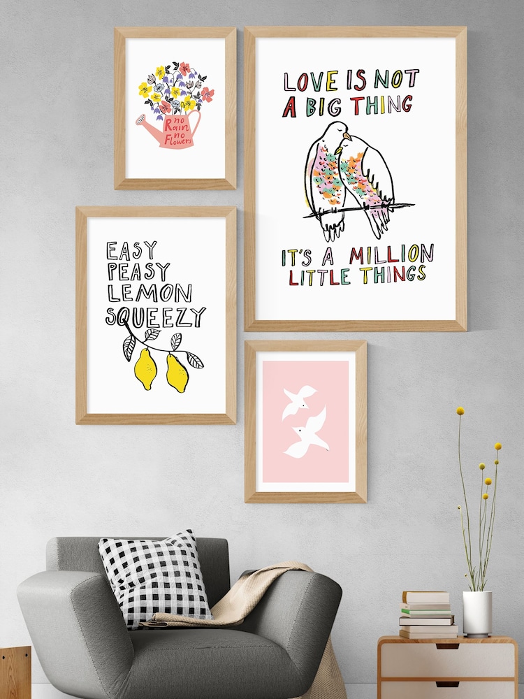 East End Prints Love Birds In Pink by Linda Gobeta Framed Print - Image 2 of 3