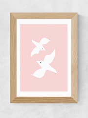 East End Prints Love Birds In Pink by Linda Gobeta Framed Print - Image 3 of 3