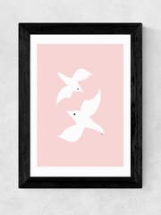 East End Prints Love Birds In Pink by Linda Gobeta Framed Print - Image 3 of 3