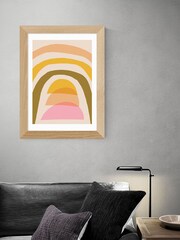 East End Prints Orange Arches and Semicircles by Sundry Society Framed Print - Image 1 of 3
