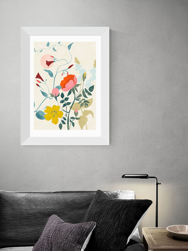 East End Prints Orange Floral Meadow IV by Ana Rut Bre Framed Print - Image 1 of 3