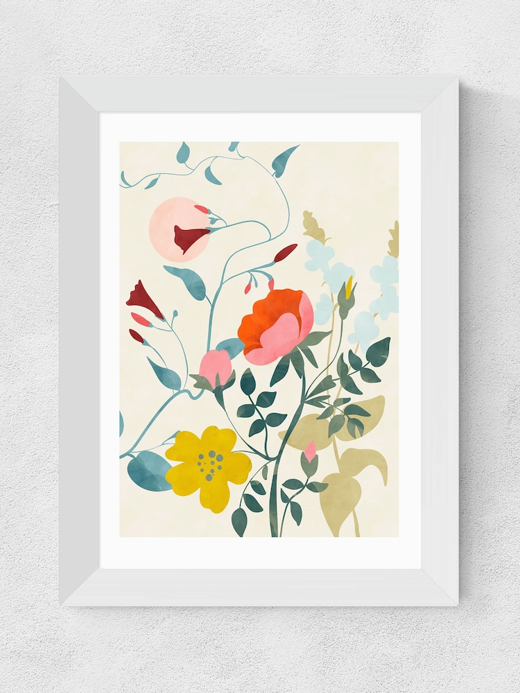 East End Prints Orange Floral Meadow IV by Ana Rut Bre Framed Print - Image 2 of 3