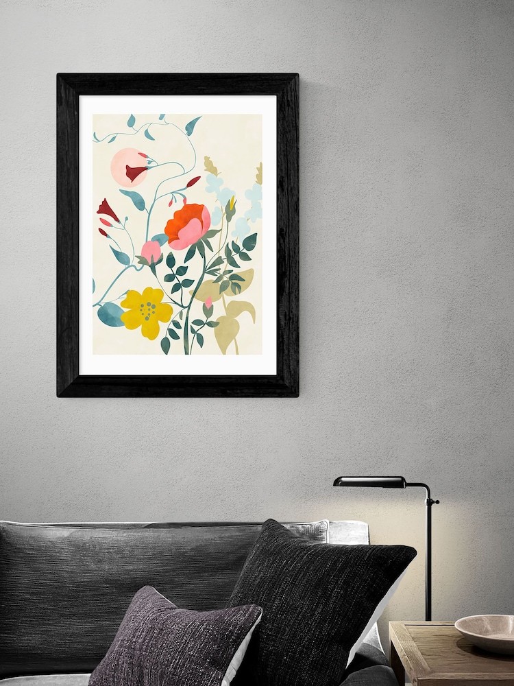 East End Prints Orange Floral Meadow IV by Ana Rut Bre Framed Print - Image 1 of 3